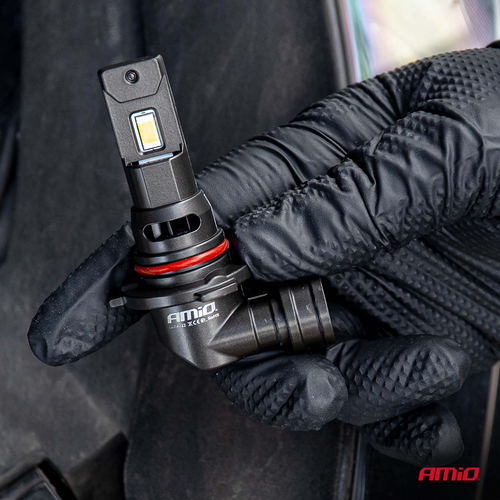 Amio - Λαμπτήρες LED F25 PRO Black Edition HB3 (9005) 68W 12-24V Full CAN Bus με Φωτεινότητα 7646lm σε Ψυχρό Λευκό 6000K για Επιβατικά Αυτοκίνητα & Φορτηγά - Σετ 2 τεμ. (04722/AM)