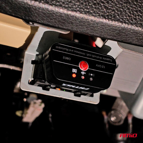 Amio - Διαγνωστικό Αυτοκινήτου OBD 2 τύπου ELM327 Bluetooth PIC25K80 τάση λειτουργίας 12V με ασύρματη σύνδεση για Επιβατικά Αυτοκίνητα - 1 τεμ. (04731/AM)