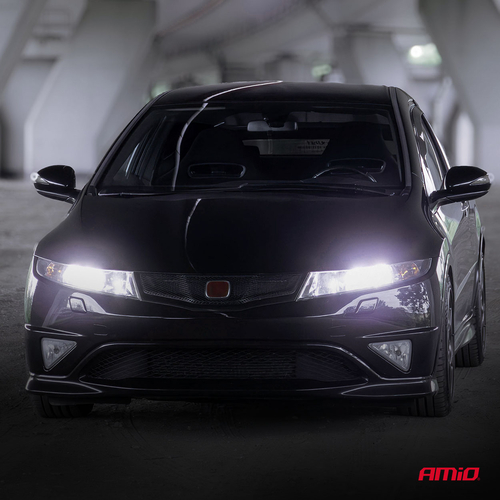 Amio - Λαμπτήρες LED F25 PRO Black Edition HIR2 (9012) 68W 12-24V Full CAN Bus με Φωτεινότητα 7646lm σε Ψυχρό Λευκό 6000K για Επιβατικά Αυτοκίνητα & Φορτηγά - Σετ 2 τεμ. (04724/AM)