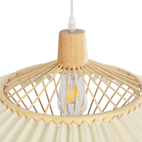 GLOBOSTAR® VENTALIA 999-0066 Boho Κρεμαστό Φωτιστικό Οροφής με Ντουί 1 x E27 AC 220-240V IP20 - Μπεζ - Μ83 x Π83 x Υ36cm