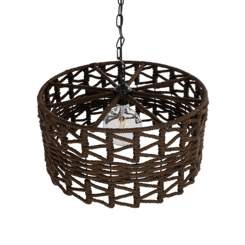 GLOBOSTAR® VERA 999-0069 Boho Κρεμαστό Φωτιστικό Οροφής με Ντουί 1 x E27 AC 220-240V IP20 - Καφέ - Μ50 x Π50 x Υ25cm