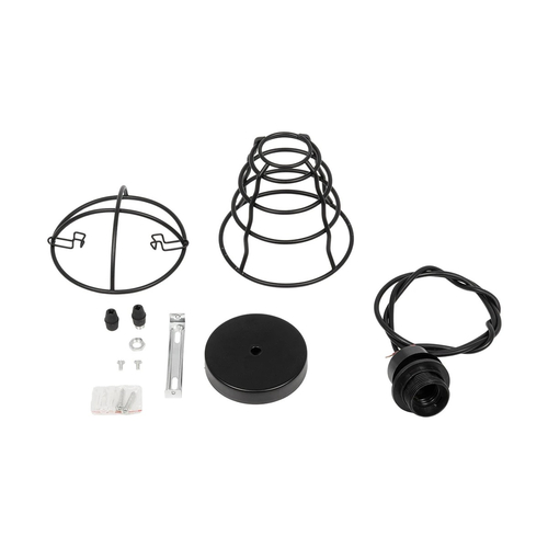 GLOBOSTAR® ALDO 999-0096 Vintage Κρεμαστό Φωτιστικό Οροφής με Ντουί 1 x E27 AC 220-240V IP20 - Μαύρο - Μ15 x Π15 x Υ24cm