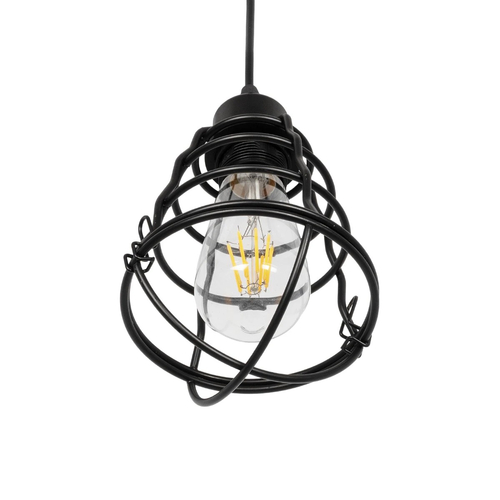 GLOBOSTAR® ALDO 999-0096 Vintage Κρεμαστό Φωτιστικό Οροφής με Ντουί 1 x E27 AC 220-240V IP20 - Μαύρο - Μ15 x Π15 x Υ24cm