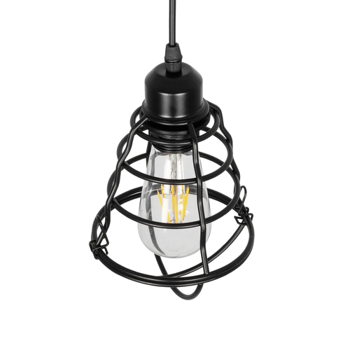 GLOBOSTAR® ALDO 999-0096 Vintage Κρεμαστό Φωτιστικό Οροφής με Ντουί 1 x E27 AC 220-240V IP20 - Μαύρο - Μ15 x Π15 x Υ24cm