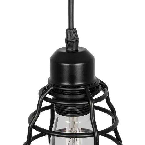 GLOBOSTAR® ALDO 999-0096 Vintage Κρεμαστό Φωτιστικό Οροφής με Ντουί 1 x E27 AC 220-240V IP20 - Μαύρο - Μ15 x Π15 x Υ24cm