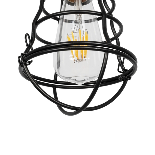 GLOBOSTAR® ALDO 999-0096 Vintage Κρεμαστό Φωτιστικό Οροφής με Ντουί 1 x E27 AC 220-240V IP20 - Μαύρο - Μ15 x Π15 x Υ24cm