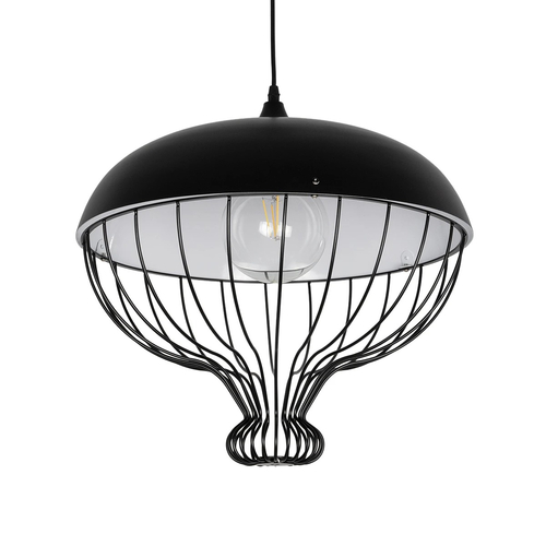 GLOBOSTAR® SOBRINO 999-0112 Vintage Κρεμαστό Φωτιστικό Οροφής με Ντουί 1 x E27 AC 220-240V IP20 - Μαύρο - Μ45 x Π45 x Υ45cm