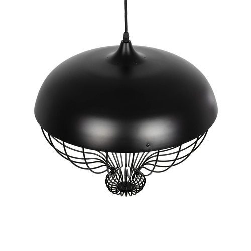 GLOBOSTAR® SOBRINO 999-0112 Vintage Κρεμαστό Φωτιστικό Οροφής με Ντουί 1 x E27 AC 220-240V IP20 - Μαύρο - Μ45 x Π45 x Υ45cm