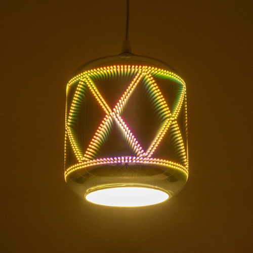 GLOBOSTAR® NEPTUNE 999-0149 Μοντέρνο Κρεμαστό Φωτιστικό Οροφής με Ντουί 1 x E27 AC 220-240V IP20 - Πολύχρωμο - Μ18 x Π18 x Υ25cm