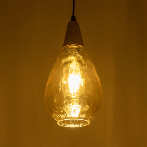 GLOBOSTAR® NOAH 999-0185 Μοντέρνο Κρεμαστό Φωτιστικό Οροφής με Ντουί 1 x E27 AC 220-240V IP20 - Μελί & Μπεζ - Μ16 x Π16 x Υ32cm