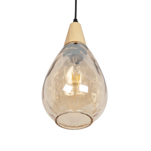 GLOBOSTAR® NOAH 999-0185 Μοντέρνο Κρεμαστό Φωτιστικό Οροφής με Ντουί 1 x E27 AC 220-240V IP20 - Μελί & Μπεζ - Μ16 x Π16 x Υ32cm