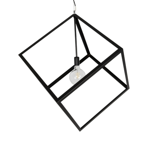 GLOBOSTAR® CUBE 999-0215 Μοντέρνο Κρεμαστό Φωτιστικό Οροφής με Ντουί 1 x E27 AC 220-240V IP20 - Μαύρο - Μ70 x Π70 x Υ87cm