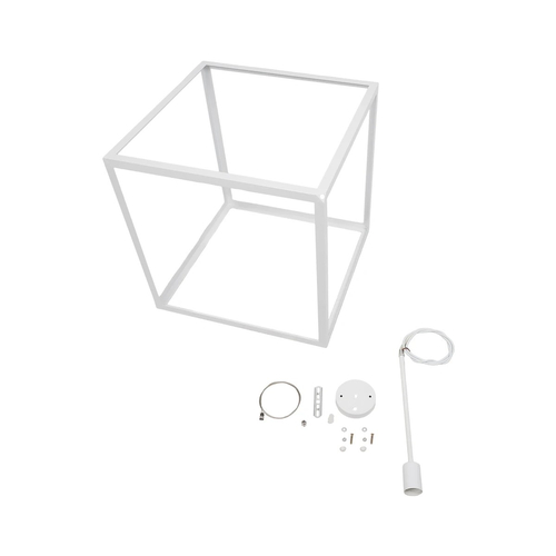GLOBOSTAR® CUBE 999-0217 Μοντέρνο Κρεμαστό Φωτιστικό Οροφής με Ντουί 1 x E27 AC 220-240V IP20 - Λευκό - Μ70 x Π70 x Y87cm