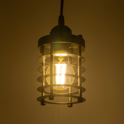 GLOBOSTAR® DARSEY 999-0227 Vintage Κρεμαστό Φωτιστικό Οροφής με Ντουί 1 x E27 AC 220-240V IP20 - Μαύρο - Μ10 x Π10 x Υ19cm