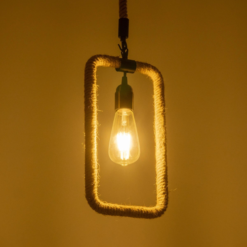 GLOBOSTAR® MALVERN 999-0234 Vintage Κρεμαστό Φωτιστικό Οροφής με Ντουί 1 x E27 AC 220-240V IP20 - Μαύρο & Μπεζ - Μ18.5 x Π4 x Υ41.5cm