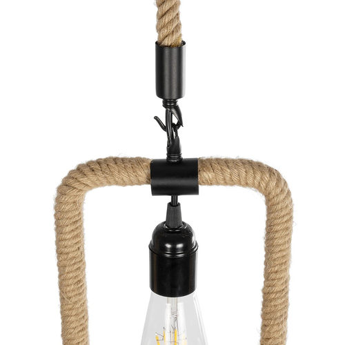 GLOBOSTAR® MALVERN 999-0234 Vintage Κρεμαστό Φωτιστικό Οροφής με Ντουί 1 x E27 AC 220-240V IP20 - Μαύρο & Μπεζ - Μ18.5 x Π4 x Υ41.5cm