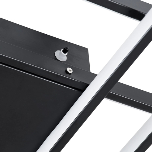 kelvo® QUADRA KLV-101-0293 Φωτιστικό Οροφής LED 100W 10000lm 120° AC 220-240V IP20 Ρυθμιζόμενο Λευκό CCT με Χειριστήριο από 2700K έως 6000K Dimmable - Lumileds SMD Chip - Μαύρο Ματ - Μ85 x Π45 x Υ9cm - 3 Χρόνια Εγγύηση