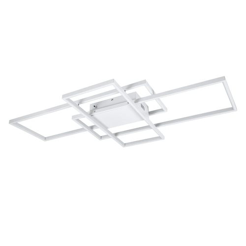 kelvo® QUADRA KLV-101-0297 Φωτιστικό Οροφής LED 120W 12000lm 120° AC 220-240V IP20 Ρυθμιζόμενο Λευκό CCT με Χειριστήριο από 2700K έως 6000K Dimmable - Lumileds SMD Chip - Λευκό Ματ - Μ105 x Π60 x Υ9cm - 3 Χρόνια Εγγύηση