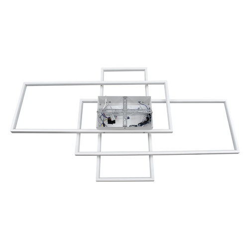 kelvo® QUADRA KLV-101-0297 Φωτιστικό Οροφής LED 120W 12000lm 120° AC 220-240V IP20 Ρυθμιζόμενο Λευκό CCT με Χειριστήριο από 2700K έως 6000K Dimmable - Lumileds SMD Chip - Λευκό Ματ - Μ105 x Π60 x Υ9cm - 3 Χρόνια Εγγύηση