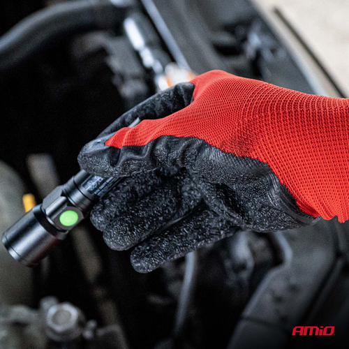 ΓΑΝΤΙΑ ΕΡΓΑΣΙΑΣ ΜΕ ΕΠΙΚΑΛΥΨΗ ΛΑΤΕΞ No8 ΣΕ ΜΑΥΡΟ/ΚΟΚΚΙΝΟ ΧΡΩΜΑ 2 ΖΕΥΓΑΡΙΑ AMIO