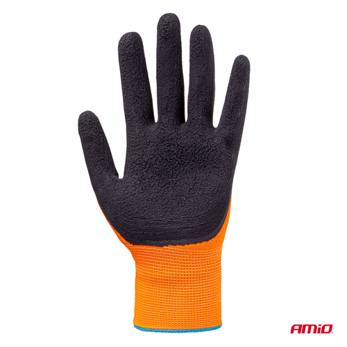 Amio - Γάντια Εργασίας με επικάλυψη αφρού λάτεξ χρώμα πορτοκαλί/μαύρο μέγεθος No.9 - 2 ζευγ. (04640/AM)