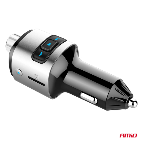 Amio - FM Transmitter Αυτοκινήτου 12/24V με 2xUSB Type-A και Υποδοχή microSD - 1 τεμ. (04654/AM)