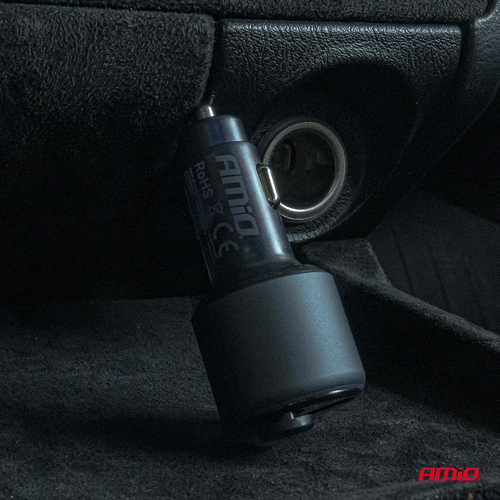 Amio - FM Transmitter Αυτοκινήτου 12/24V με 1xUSB Type-A και 1xUSB Type-C - 1 τεμ. (04655/AM)
