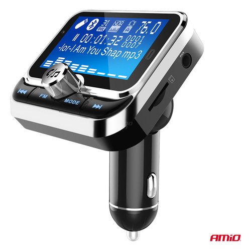Amio - FM Transmitter Αυτοκινήτου 12/24V με 1xUSB Type-A, 1xUSB Type-C και Τηλεχειριστήριο - 1 τεμ. (04657/AM)