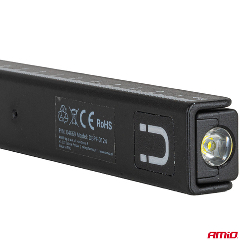 Amio - Φακός Εργασίας Χειρός Ανακλινόμενος τύπου XTE+SMD LED χωρητικότητα μπαταρίας 600mAh μήκος 15cm διάσταση 17x24x187mm - 1 τεμ. (04669/AM)