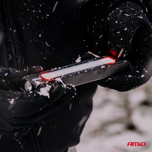 Amio - Φακός Εργασίας Χειρός Ανακλινόμενος τύπου XTE+SMD LED χωρητικότητα μπαταρίας 600mAh μήκος 15cm διάσταση 17x24x187mm - 1 τεμ. (04669/AM)