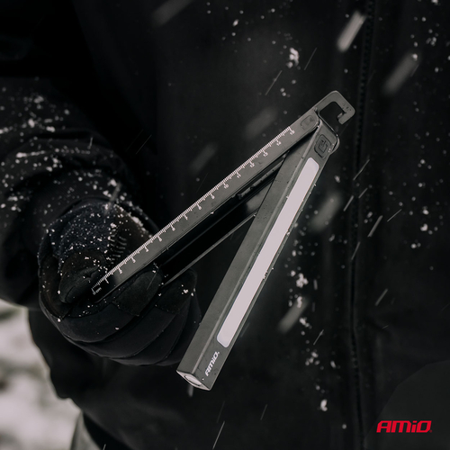 Amio - Φακός Εργασίας Χειρός Ανακλινόμενος τύπου XTE+SMD LED χωρητικότητα μπαταρίας 600mAh μήκος 15cm διάσταση 17x24x187mm - 1 τεμ. (04669/AM)