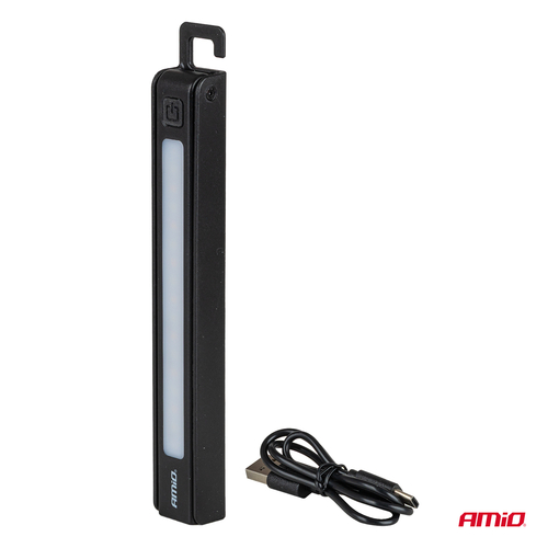 Amio - Φακός Εργασίας Χειρός Ανακλινόμενος τύπου XTE+SMD LED χωρητικότητα μπαταρίας 600mAh μήκος 15cm διάσταση 17x24x187mm - 1 τεμ. (04669/AM)