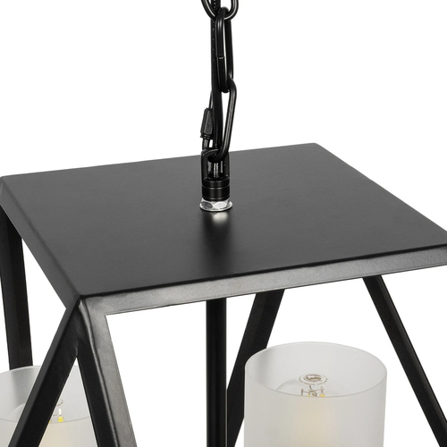 GLOBOSTAR® DASTAR 999-0091 Vintage Κρεμαστό Φωτιστικό Οροφής με Ντουί 4 x E27 AC 220-240V IP20 - Μαύρο & Λευκό - Μ42 x Π42 x Υ43cm