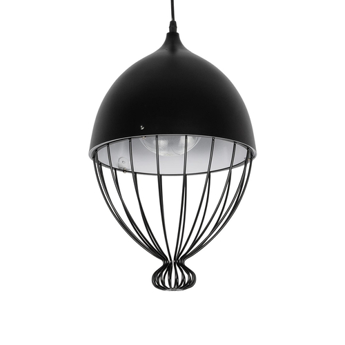 GLOBOSTAR® CANARIO 999-0111 Vintage Κρεμαστό Φωτιστικό Οροφής με Ντουί 1 x E27 AC 220-240V IP20 - Μαύρο - Μ28 x Π28 x Υ47cm