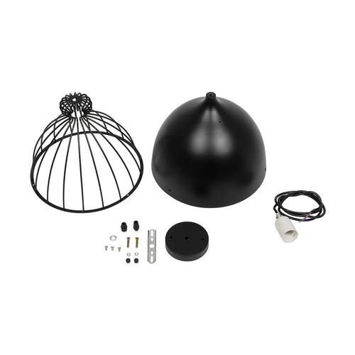 GLOBOSTAR® CANARIO 999-0111 Vintage Κρεμαστό Φωτιστικό Οροφής με Ντουί 1 x E27 AC 220-240V IP20 - Μαύρο - Μ28 x Π28 x Υ47cm