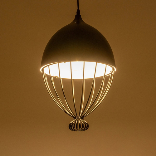 GLOBOSTAR® CANARIO 999-0111 Vintage Κρεμαστό Φωτιστικό Οροφής με Ντουί 1 x E27 AC 220-240V IP20 - Μαύρο - Μ28 x Π28 x Υ47cm