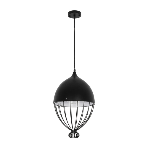 GLOBOSTAR® CANARIO 999-0111 Vintage Κρεμαστό Φωτιστικό Οροφής με Ντουί 1 x E27 AC 220-240V IP20 - Μαύρο - Μ28 x Π28 x Υ47cm