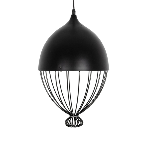 GLOBOSTAR® CANARIO 999-0111 Vintage Κρεμαστό Φωτιστικό Οροφής με Ντουί 1 x E27 AC 220-240V IP20 - Μαύρο - Μ28 x Π28 x Υ47cm