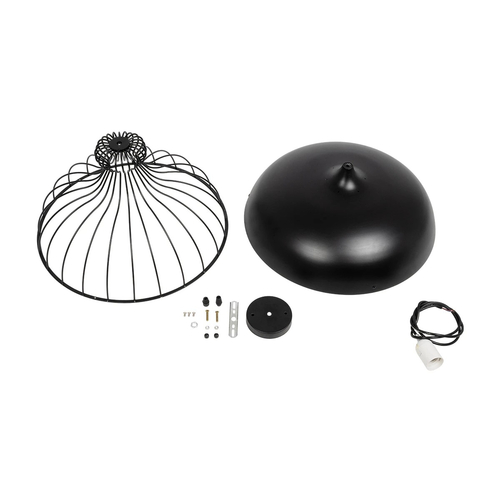 GLOBOSTAR® SOBRINO 999-0112 Vintage Κρεμαστό Φωτιστικό Οροφής με Ντουί 1 x E27 AC 220-240V IP20 - Μαύρο - Μ45 x Π45 x Υ45cm