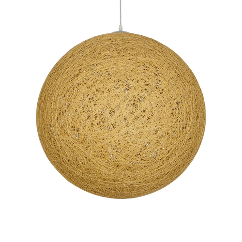 GLOBOSTAR® OCEANA 999-0155 Boho Κρεμαστό Φωτιστικό Οροφής με Ντουί 1 x E27 AC 220-240V IP20 - Μπεζ & Χρυσό - Μ60 x Π60 x Υ60cm