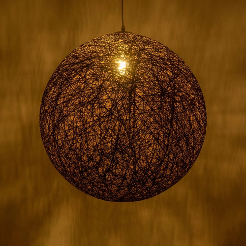 GLOBOSTAR® OCEANA 999-0156 Boho Κρεμαστό Φωτιστικό Οροφής με Ντουί 1 x E27 AC 220-240V IP20 - Καφέ - Μ60 x Π60 x Υ60cm