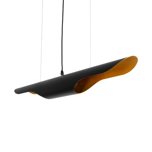 GLOBOSTAR® ESTERINA 999-0180 Μοντέρνο Κρεμαστό Φωτιστικό Οροφής με Ντουί 2 x E27 AC 220-240V IP20 - Μαύρο & Χρυσό - Μ100 x Π10 x Y10cm