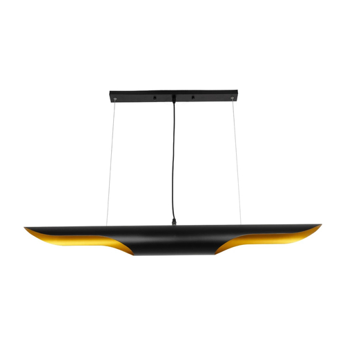 GLOBOSTAR® ESTERINA 999-0180 Μοντέρνο Κρεμαστό Φωτιστικό Οροφής με Ντουί 2 x E27 AC 220-240V IP20 - Μαύρο & Χρυσό - Μ100 x Π10 x Y10cm