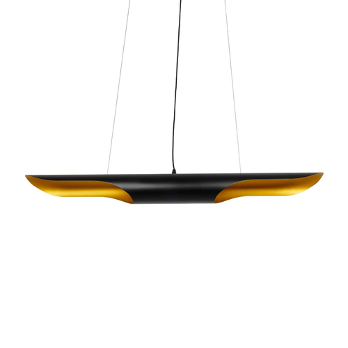 GLOBOSTAR® ESTERINA 999-0180 Μοντέρνο Κρεμαστό Φωτιστικό Οροφής με Ντουί 2 x E27 AC 220-240V IP20 - Μαύρο & Χρυσό - Μ100 x Π10 x Y10cm