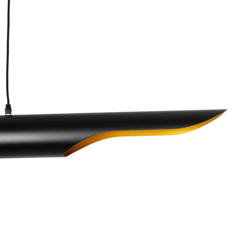 GLOBOSTAR® ESTERINA 999-0180 Μοντέρνο Κρεμαστό Φωτιστικό Οροφής με Ντουί 2 x E27 AC 220-240V IP20 - Μαύρο & Χρυσό - Μ100 x Π10 x Y10cm