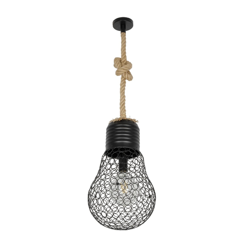 GLOBOSTAR® URBAN 999-0192 Vintage Κρεμαστό Φωτιστικό Οροφής με Ντουί 1 x E27 AC 220-240V IP20 - Μαύρο & Μπεζ - Μ28 x Π28 x Υ80cm