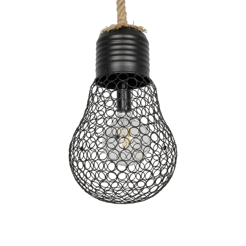 GLOBOSTAR® URBAN 999-0192 Vintage Κρεμαστό Φωτιστικό Οροφής με Ντουί 1 x E27 AC 220-240V IP20 - Μαύρο & Μπεζ - Μ28 x Π28 x Υ80cm