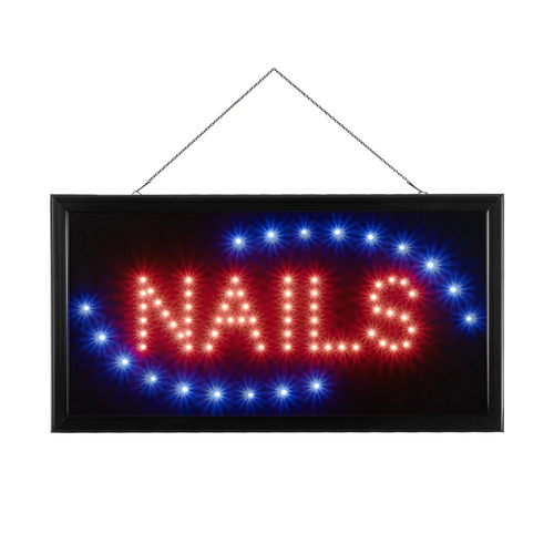 GLOBOSTAR® SIGN 75692 Διακοσμητικό Φωτιστικό Τοίχου Ένδειξης / Σήμανσης NAILS LED 5W 150lm 35° AC 220-240V IP20 Πολύχρωμο - Μαύρο - Μ48 x Π2 x Υ25cm - 2 Χρόνια Εγγύηση