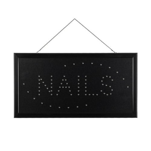 GLOBOSTAR® SIGN 75692 Διακοσμητικό Φωτιστικό Τοίχου Ένδειξης / Σήμανσης NAILS LED 5W 150lm 35° AC 220-240V IP20 Πολύχρωμο - Μαύρο - Μ48 x Π2 x Υ25cm - 2 Χρόνια Εγγύηση