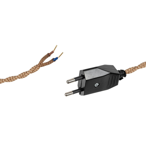 GLOBOSTAR® WHIP 77672 Μοντέρνο DIY Πλεκτό Καλώδιο με Ντουί 1 x E27, Διακόπτη On/Off & Πρίζα AC 220-240V IP20 - Καφέ & Μαύρο - Μ150 x Π2.7 x Υ1.9cm
